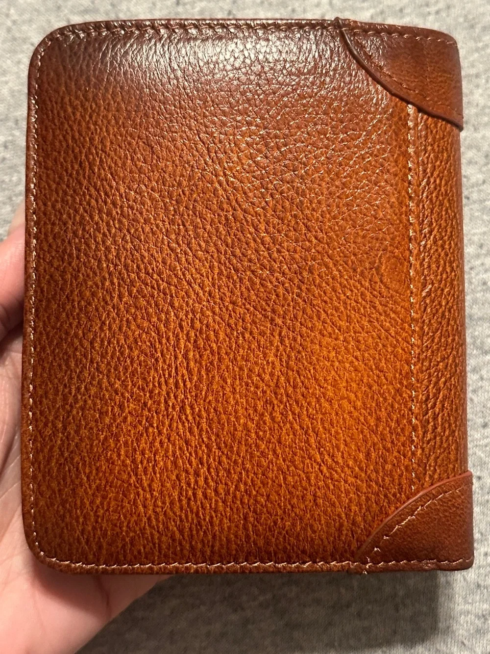 GERUOLA Slim RFID Shielded Genuine Leather Multifunction Tri-Fold Wallet, Brown